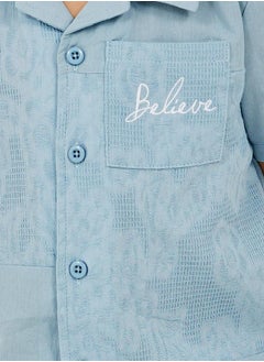 Styli Embroidered Detail Panelled Shirt with Pocket  - Image 3