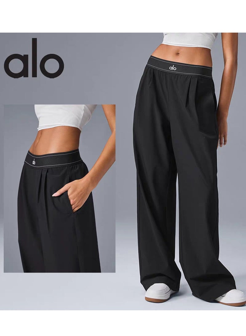 Alo Yoga Alo ladies' straight-leg wide-leg pants for casual sports 
