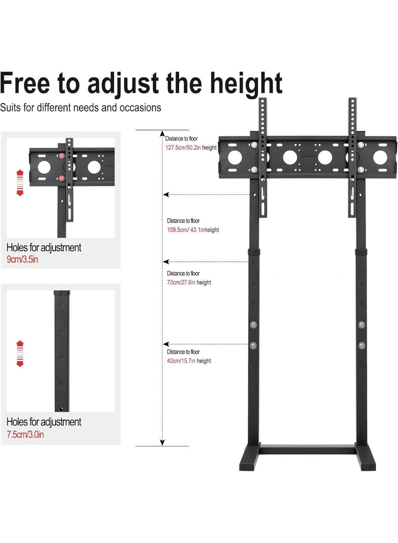 Gogoya TV Floor Stand, Tall TV Stand Height Adjustable TV Mount Stand Free Standing TV Bracket for 32”-65” Flat Panel LED LCD Screens Max VESA 600x400 up to Loading Weight 40KG,Black - Image 5