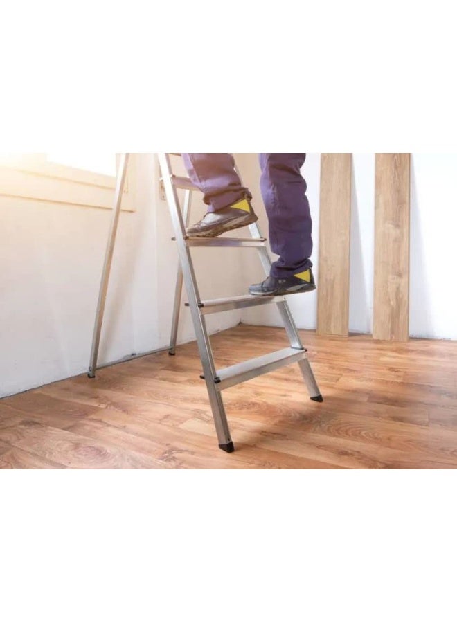 ROBUSTLINE Heavy Duty Steel Ladder Ultra Stable Folding Ladder. 6 Step White  - Image 5