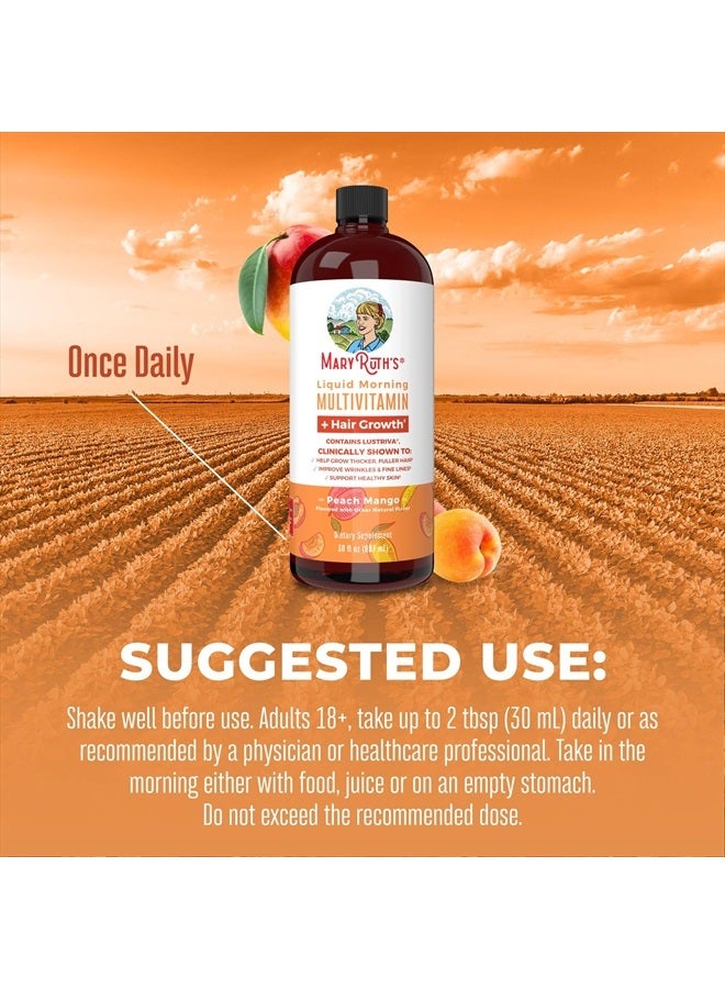 MaryRuth Organics الفيتامينات السائلة المتعددة من MaryRuth + فيتامينات Lustriva® لنمو الشعر | بيوتين 10000 ميكروجرام | فيتامين د | تم اختباره سريريًا للشعر الكثيف والتجاعيد والخطوط الدقيقة والعناية بالبشرة | الأعمار 18+ | 30 أونصة سائلة - Image 3