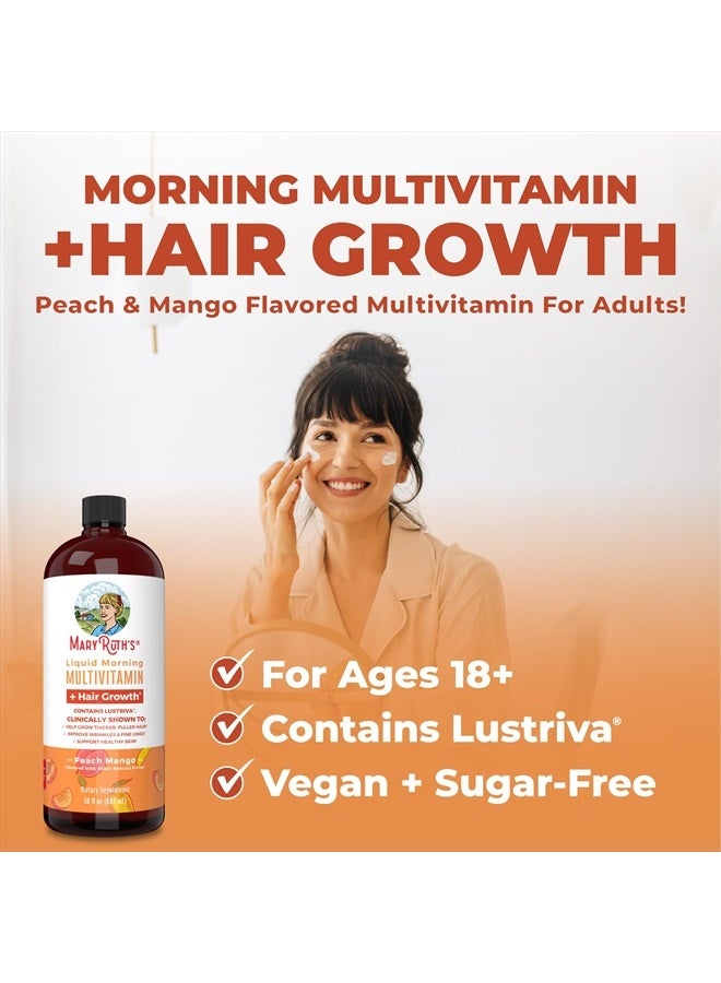 MaryRuth Organics الفيتامينات السائلة المتعددة من MaryRuth + فيتامينات Lustriva® لنمو الشعر | بيوتين 10000 ميكروجرام | فيتامين د | تم اختباره سريريًا للشعر الكثيف والتجاعيد والخطوط الدقيقة والعناية بالبشرة | الأعمار 18+ | 30 أونصة سائلة - Image 5