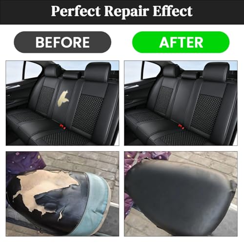 STHIRA® 5Pcs 8x11.8 inch Self Adhesive Leather Repair Patch for Car Interior, Sofa & Furniture Waterproof Seamless Synthetic PVC Leather Stickers, Easy DIY Peel & Stick for Sofa, Seat, Bike, Black - Image 4