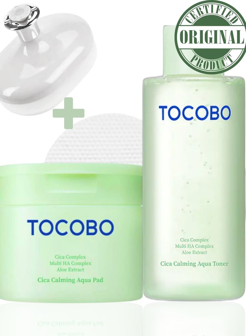 Tocobo Sensitive & Irritated Skin Relief – Tocobo Cica Aqua Calming Toner & Cica Toner Pads – Hydrating, Redness-Soothing Duo - Image 1
