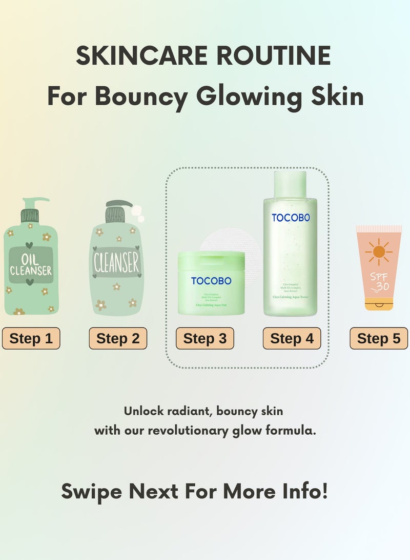 Tocobo Sensitive & Irritated Skin Relief – Tocobo Cica Aqua Calming Toner & Cica Toner Pads – Hydrating, Redness-Soothing Duo - Image 3