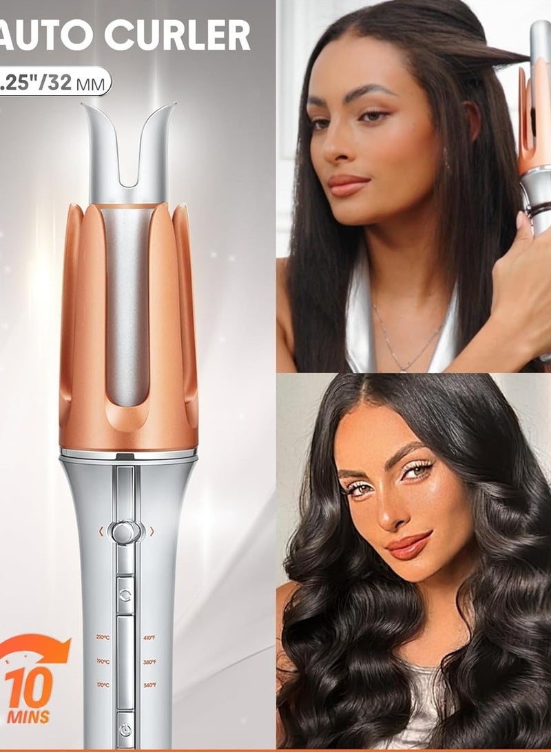 ريتش لايف مكواة تجعيد الشعر الأوتوماتيكية مقاس 1 بوصة مع 3 درجات حرارة تسخين سريع، دوران في اتجاهين، إيقاف تلقائي، مضاد للحروق، مضاد للتشابك، دوران لتصفيف الشعر - Image 2