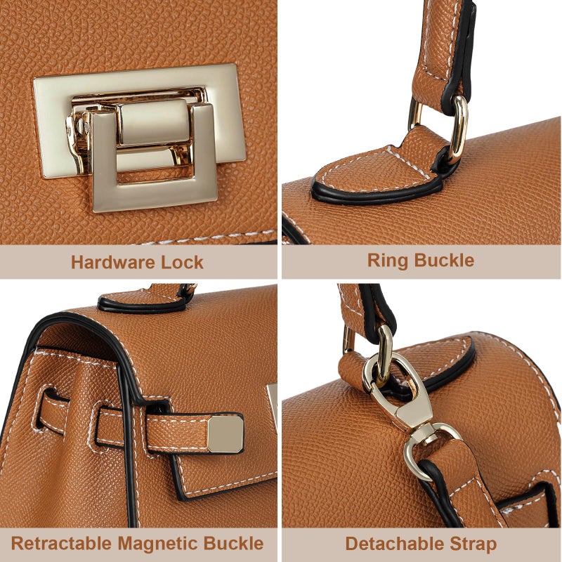 YFGBCX Mini Satchel Bag Top Handle Purse for Women Small Crossbody Bag Handbag Designer Purse with Detachable Strap - Image 4