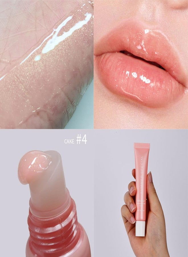 URQT Summer Special Lip Butter Balm, Hydrating, Nourishing & Softening Lip Care with Natural Oils & Fruit Extracts, Long-Lasting Moisture, Non-Sticky Shine, Soften Dry Lips Lip Care (#4 Cake (glitter) - Image 3