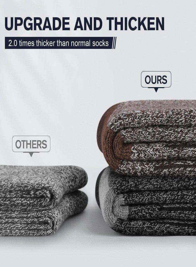 SIMIYA Thick Merino Wool Socks for Men Thermal Warm Hiking Socks Comfortable & Breathable Crew Socks in Cold Weather for Men & Women（5 Pairs） - Image 3