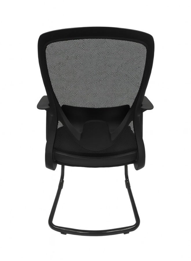 YI ONE Mesh Office Visitor Chair Z261 – Mid Back Office Chair with Low Back Mesh Design, Fixed Base (No Wheels), Meeting & Conference Room Chair, Black, 65×48.5×75 cm - Image 3