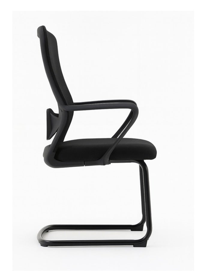 YI ONE Mesh Office Visitor Chair Z261 – Mid Back Office Chair with Low Back Mesh Design, Fixed Base (No Wheels), Meeting & Conference Room Chair, Black, 65×48.5×75 cm - Image 4