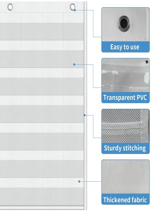 Yoink 45 Pockets Classroom Calendar Pocket Chart for Kids Learning - Monthly Calendar with Durable Fabric, Homeschool and Teacher Supplies, Preschool Kindergarten Wall Decor, Only Chart (White) - Image 3