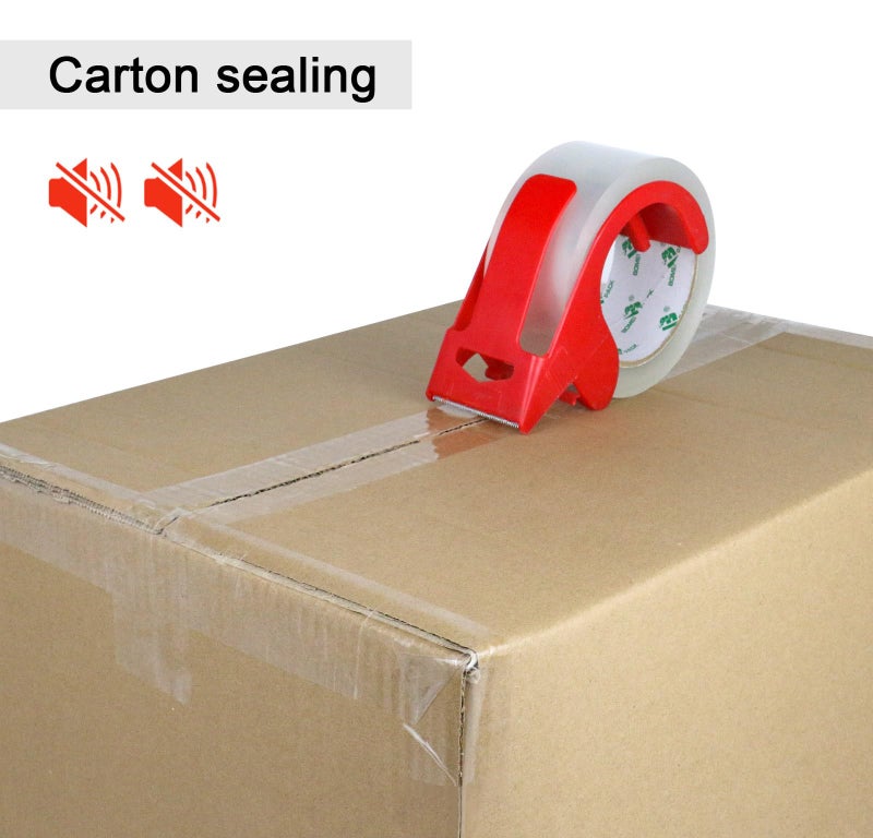 BOMEI PACK No Noise Quiet Clear Packing Tape, Heavy Duty Packaging Tape, Refill Rolls for Sealing Packing and Shipping, 2.4Mil 1.88Inch 55Yards 6rolls, with Free Dispenser - Image 4