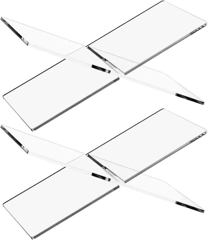 2 Pcs Clear Book Stand for Reading, 12.2 X 5.9 in Acrylic Book Display Stand, Hands Free Cookbook, Magazine Tablet Textbook Holder - Image 3