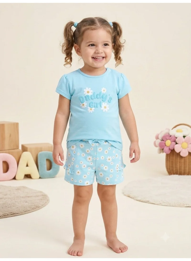 Infant Girls’ 2-Piece Set – “Daddy’s Girl” Top & Daisy Print Ruffle Shorts