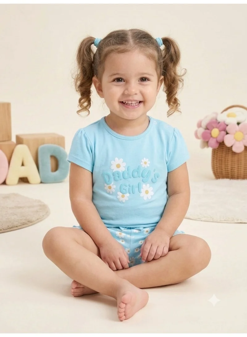 Victor And Jane New Infant Girls’ 2-Piece Set – “Daddy’s Girl” Top & Daisy Print Ruffle Shorts for Women | Best Price UAE