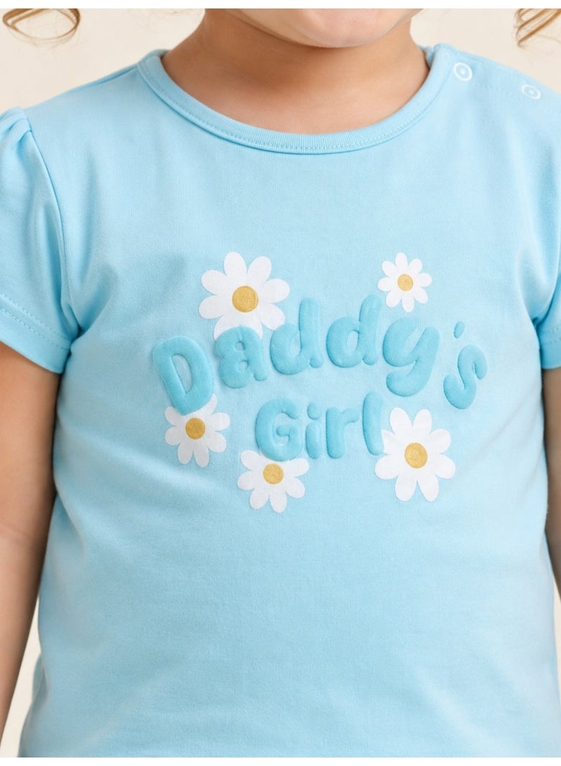 victor and jane Infant Girls’ 2-Piece Set – “Daddy’s Girl” Top & Daisy Print Ruffle Shorts - Image 5