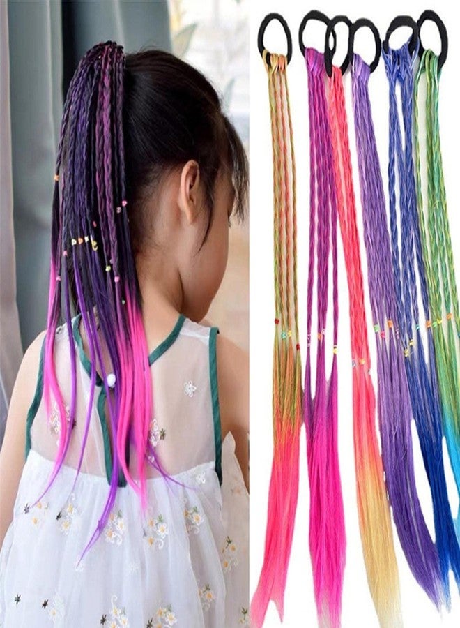 SYGA Girl Wig Headwear Kids Twist Braid Rope Ponytail Hair extension Styling Princess Baby Children Rubber Bands Hair Accessories (Gradient Blue Tresses) - Image 1