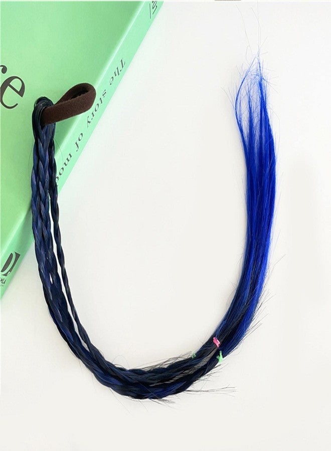 SYGA Girl Wig Headwear Kids Twist Braid Rope Ponytail Hair extension Styling Princess Baby Children Rubber Bands Hair Accessories (Gradient Blue Tresses) - Image 4