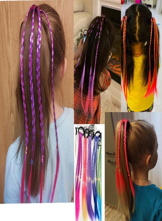 SYGA Girl Wig Headwear Kids Twist Braid Rope Ponytail Hair extension Styling Princess Baby Children Rubber Bands Hair Accessories (Gradient Blue Tresses) - Image 5