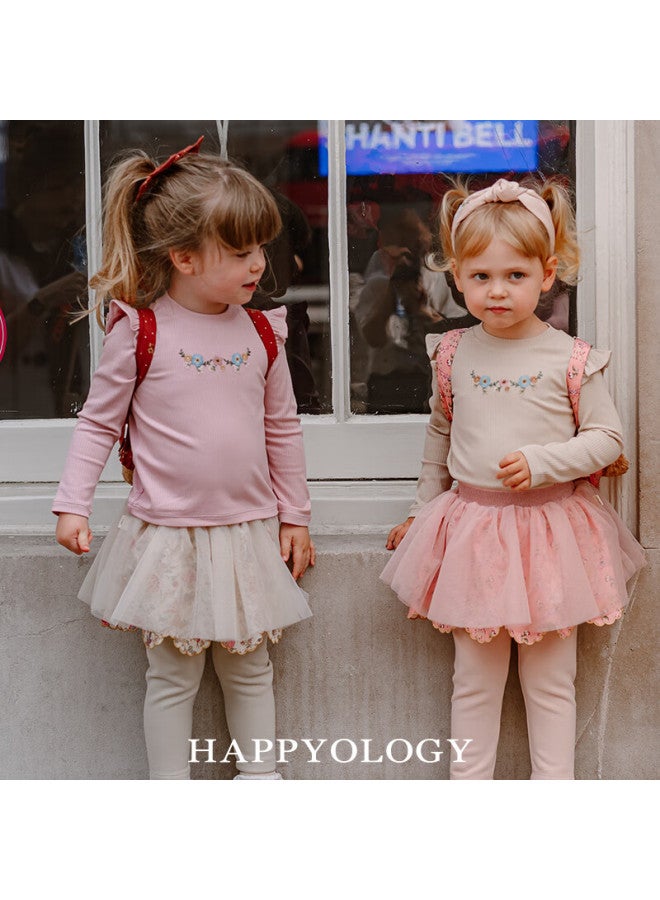 Happyology Uk Kids Autumn Winter Knitted Girls Embroidered French Ribbed Long Sleeve Top - Image 2