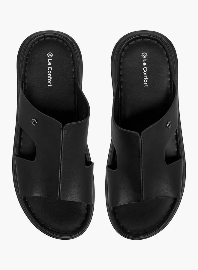 لو كونفورت صنادل مريحة سهلة الارتداء بلون سادة