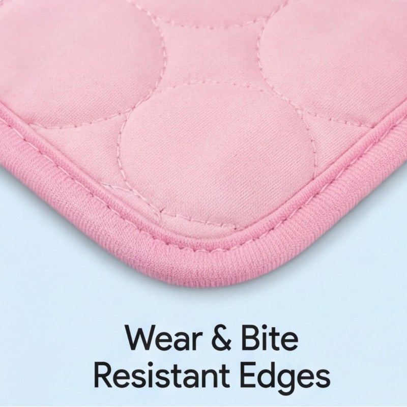 Dog Cooling Mat 100x70cm Pink Instant Cooling Surface - Breathable Dual-Layer Design Bite Resistant Edges for Medium Large Active Dogs Car Travel Home Use - Image 5