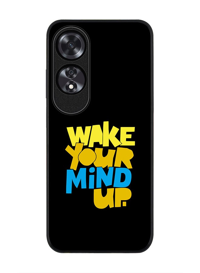 Stylizedd Rugged Black edge case for Oppo A60, Slim fit Soft Case Flexible Rubber Edges Anti Drop TPU Gel Thin Cover -  Wake your mind up - Image 1