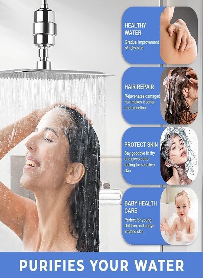 WEAQUA CB-20 PRO Shower & Tap Water Filter with 20-Stage Filtration | Hard Water Softener for Bathroom Use | Improves Skin And Reduce Hair Fall | Removes Chlorine & Impurities (Chrome, 20 Stage) - Image 2