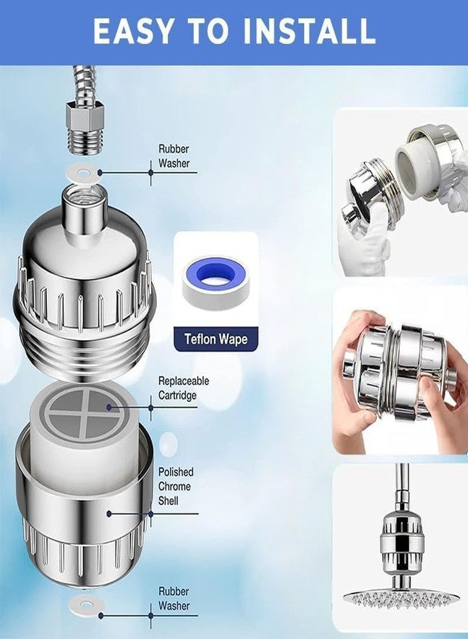 WEAQUA CB-20 PRO Shower & Tap Water Filter with 20-Stage Filtration | Hard Water Softener for Bathroom Use | Improves Skin And Reduce Hair Fall | Removes Chlorine & Impurities (Chrome, 20 Stage) - Image 5