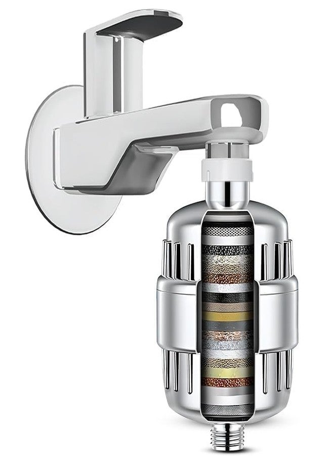 WEAQUA CB-20 PRO Shower & Tap Water Filter with 20-Stage Filtration | Hard Water Softener for Bathroom Use | Improves Skin And Reduce Hair Fall | Removes Chlorine & Impurities (Chrome, 20 Stage) - Image 1