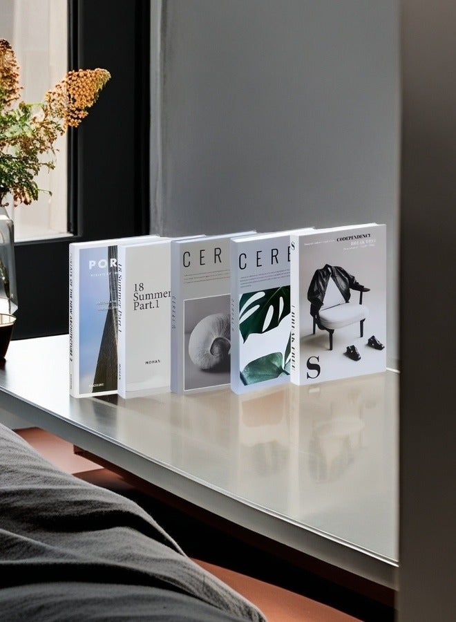 5 Pieces Decorative Books, Faux Books with Hidden Storage, Decorative Books for Bookshelf Coffee Table, Decorative Book Boxes, Hollow Books for Living Room