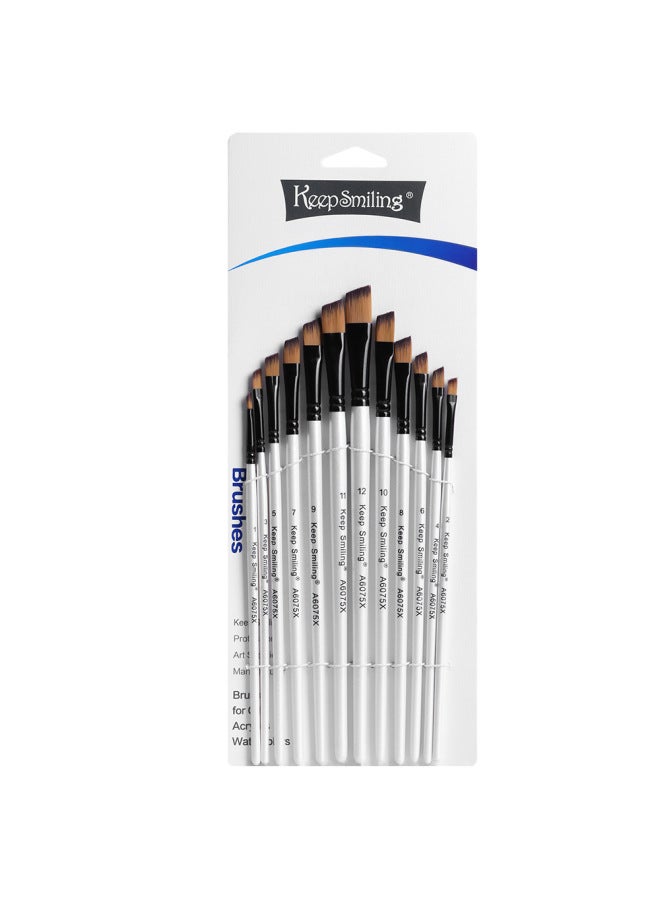 Keep Smiling Hot Nylon Brush 12 Pearly White Pointed Propylene Brush Goulianbi Art Supplies - Image 1