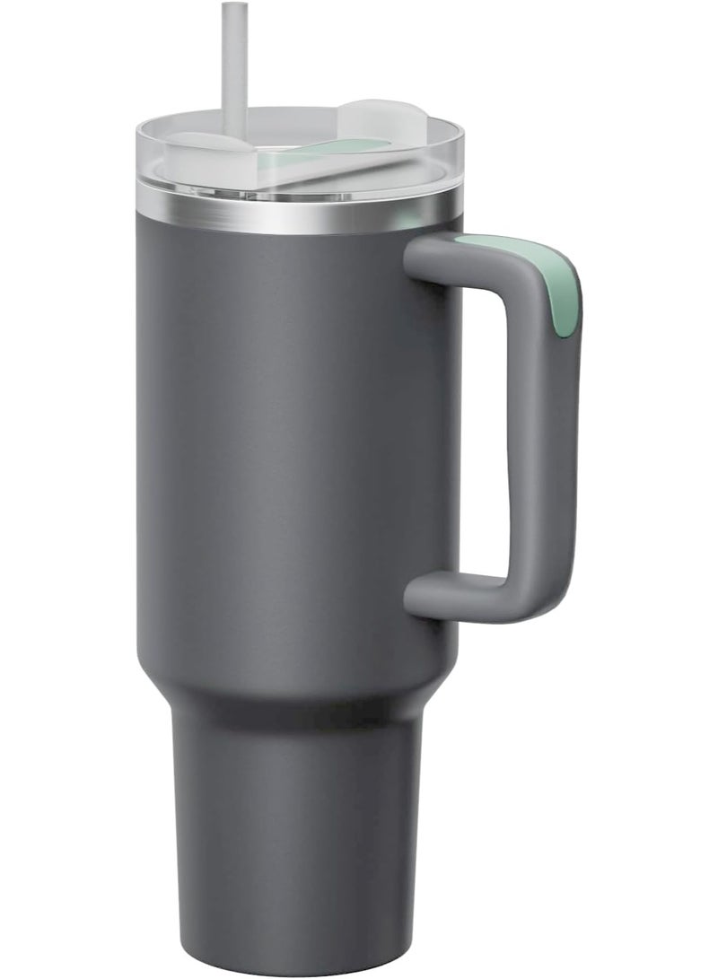 40 oz Stainless Steel Vacuum Insulated Tumbler with Lid & Straw | Double-Wall Reusable Travel Cup for Water, Iced Tea, Coffee & Smoothies - Image 1