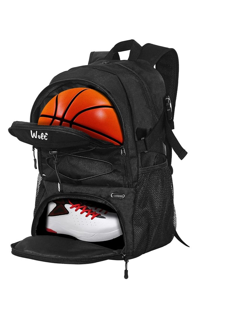 KASTWAVE Basketball Backpack Large Sports Bag with Separate Ball holder & Shoes compartment, Best for Basketball, Soccer, Volleyball, Swim, Gym, Travel - Image 1