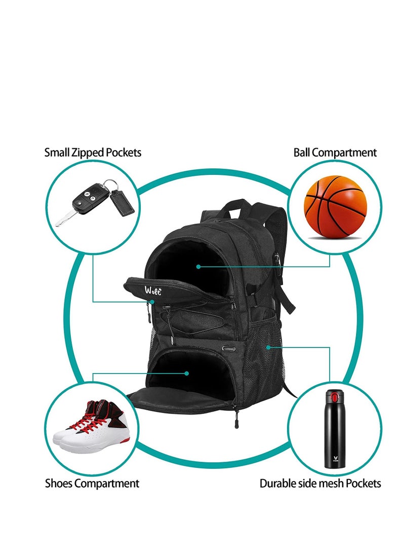 KASTWAVE Basketball Backpack Large Sports Bag with Separate Ball holder & Shoes compartment, Best for Basketball, Soccer, Volleyball, Swim, Gym, Travel - Image 5