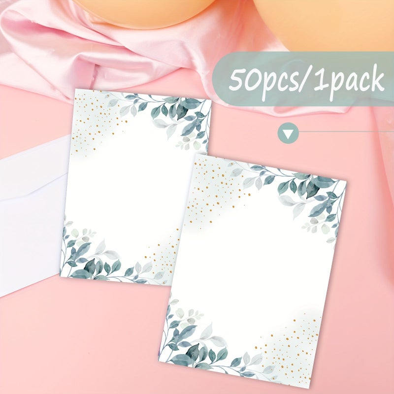 50pcs Blank Watercolor Postcard Set DIY Invitation Cards Double Sided - Image 2
