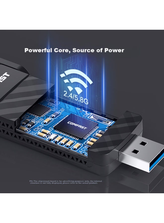 Comfast Cf-952ax Gigabit 1800mbps Dual Band 5g External Usb Wireless Network Card Desktop Computer Host Wifi6 Receiver Laptop Signal Penetrating Wall - Image 2