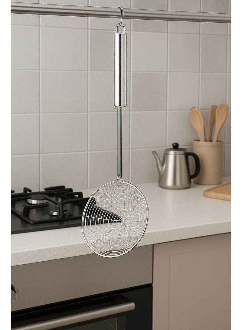 Dania Stainless Steel Skimmer – 38 cm Durable Design for Modern Kitchens - Image 1