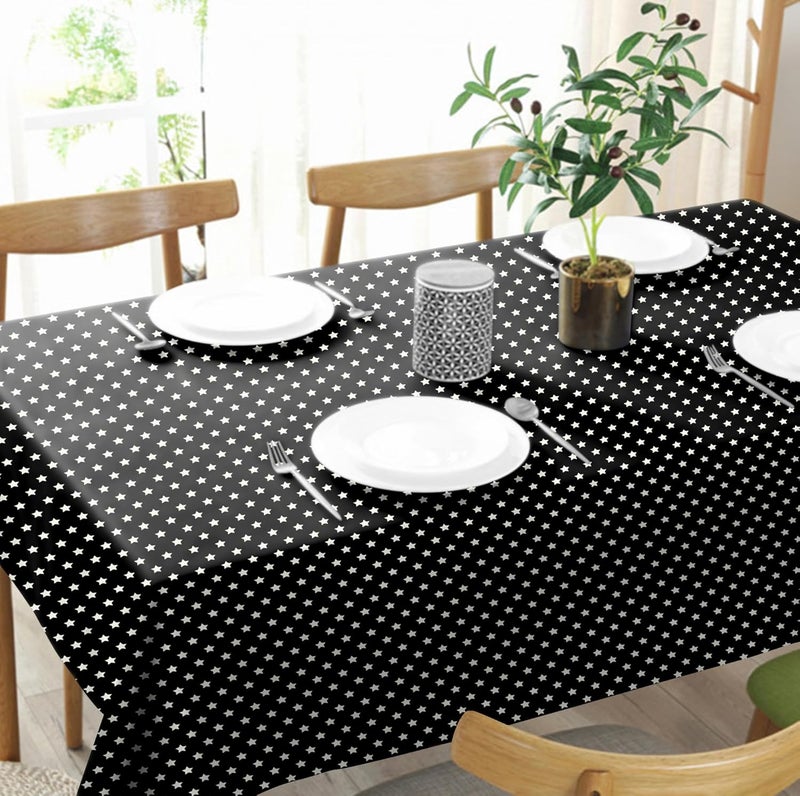 Casableu Spring Gallery Star_ Black 6 Seater Table Cloth Dust-Proof Table Cover for Dinning Tabletop Decoration | Size: 50x72 Inches | - Image 2
