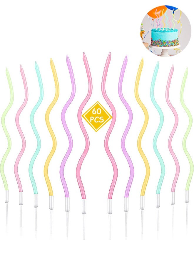Photon Colorful Twisty Candles, Thin Spiral Birthday Candles with Holders, For Cake Party Decoration etc - Image 1