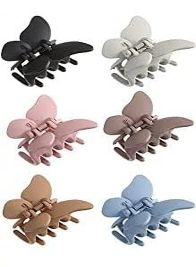 MYSELF Matte Butterfly Hair Claws, Fairy Butterfly Hair Claw Clips, Hair Clamp Crabs for Girl, Women Hair Claw, RANDOM COLOUR (Pack of 4) - Image 4