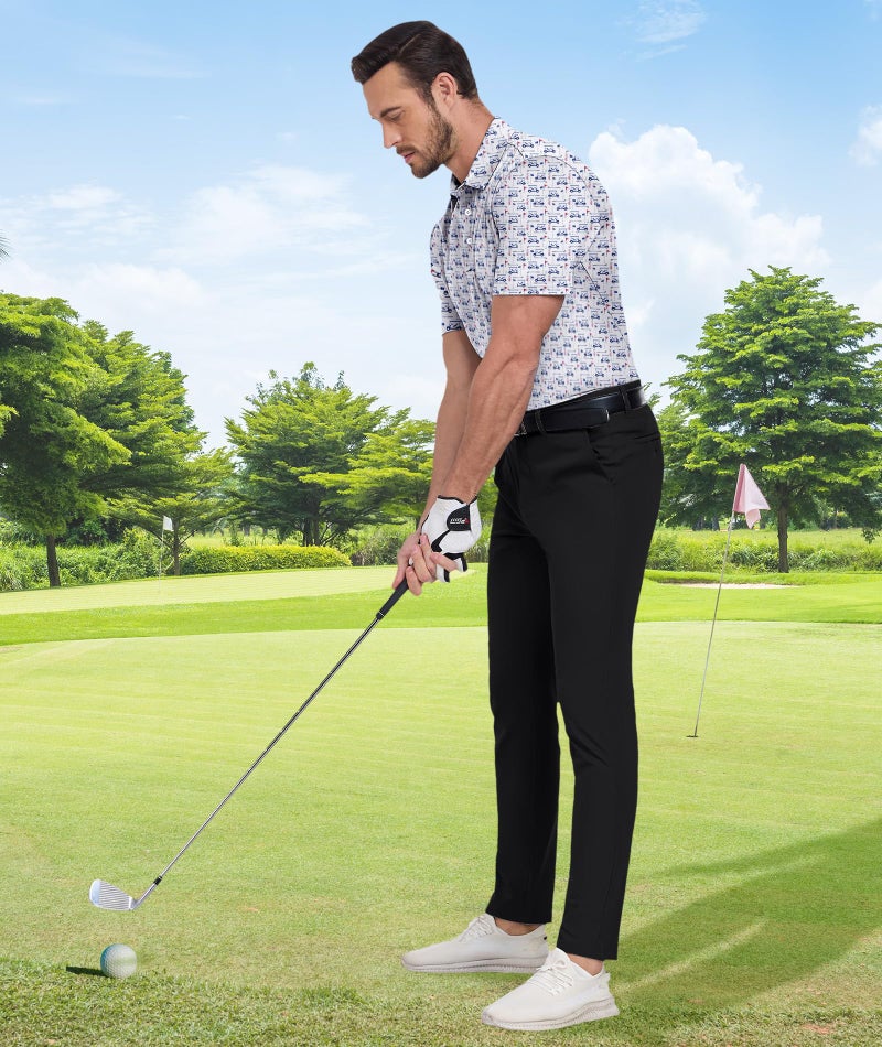 ZITY Men's Golf Shirts Short Sleeve Moisture Wicking Performance Print Patterns Casual Collared Golf Polo Shirt for Men - Image 3
