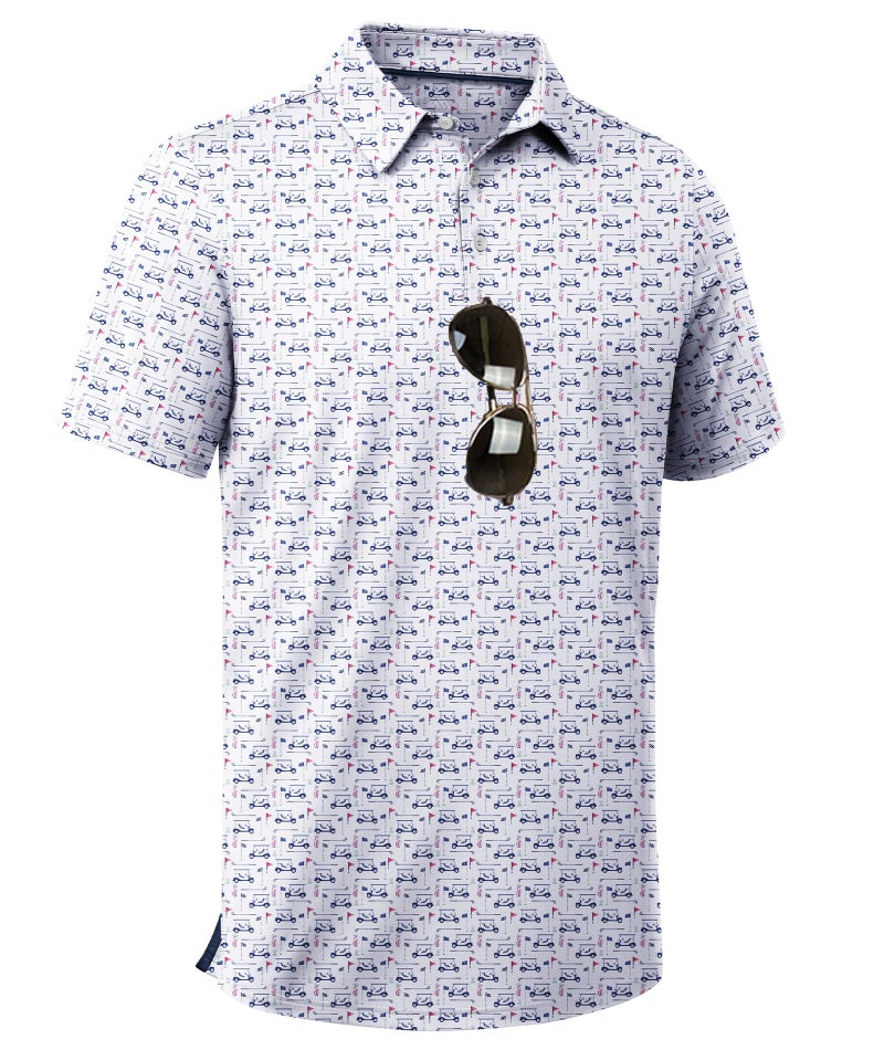 ZITY Men's Golf Shirts Short Sleeve Moisture Wicking Performance Print Patterns Casual Collared Golf Polo Shirt for Men - Image 1