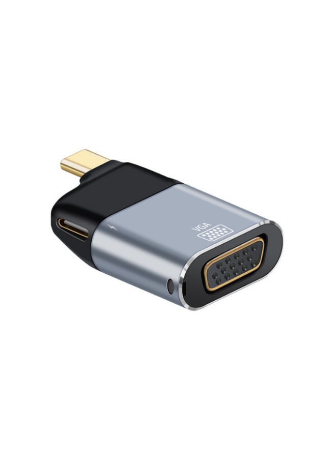 Type-C To HDTV/VGA/DP/MiniDP/network Port Converter For Apple For Huawei Samsung Notebook-Color:VGA Female To Type-c Male + PD Fast Charging Port Converter - Image 1