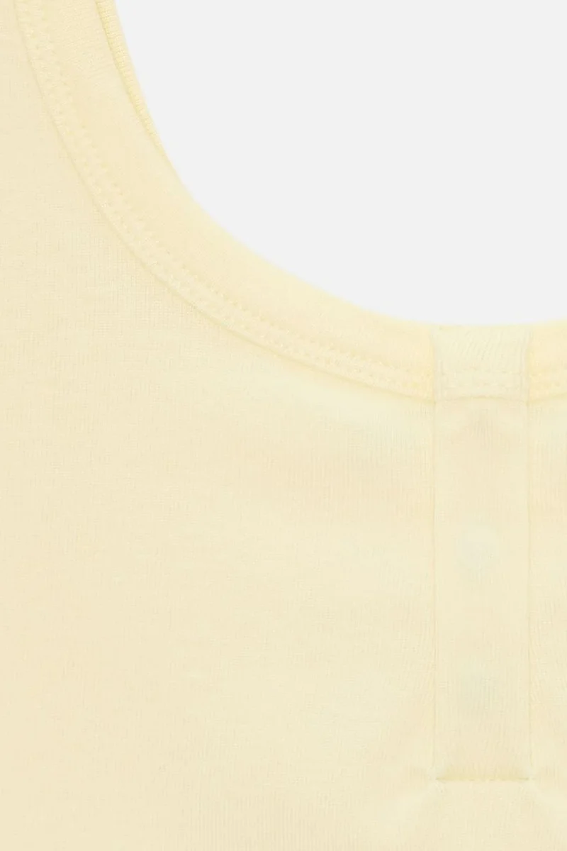 Dilvin Lemon Yellow DILVIN Ribbed Crop Cami Blouse for Women | Best Price UAE