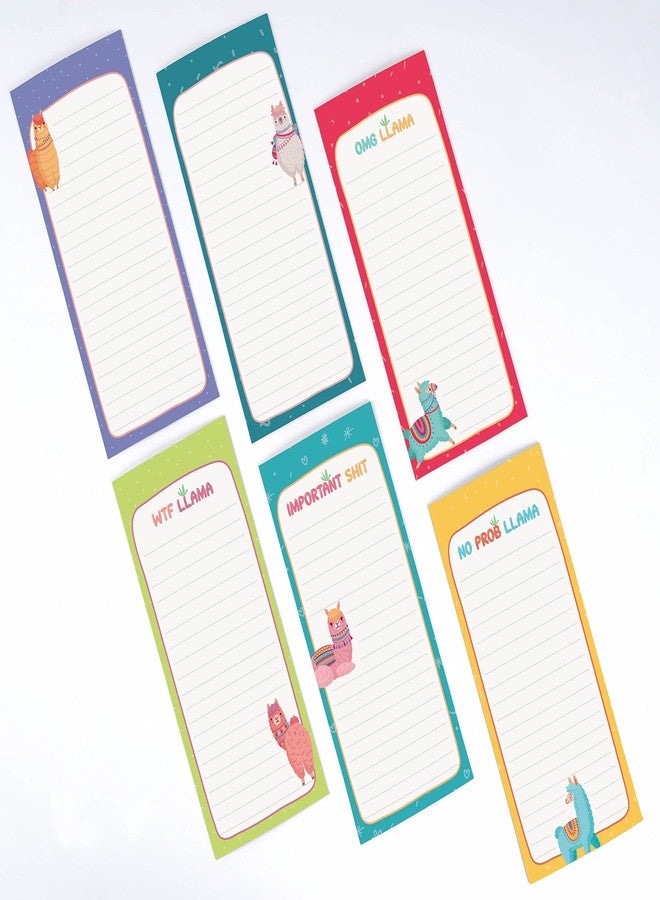 Inkdotpot Pack of 6 Funny Magnetic Dry Erase List For Fridge, Wipe Clean w/NoStain, Quick Notes Shopping & Grocery List Whiteboard for Fridge, 8.75" x 3.8"(Llama) - Image 3