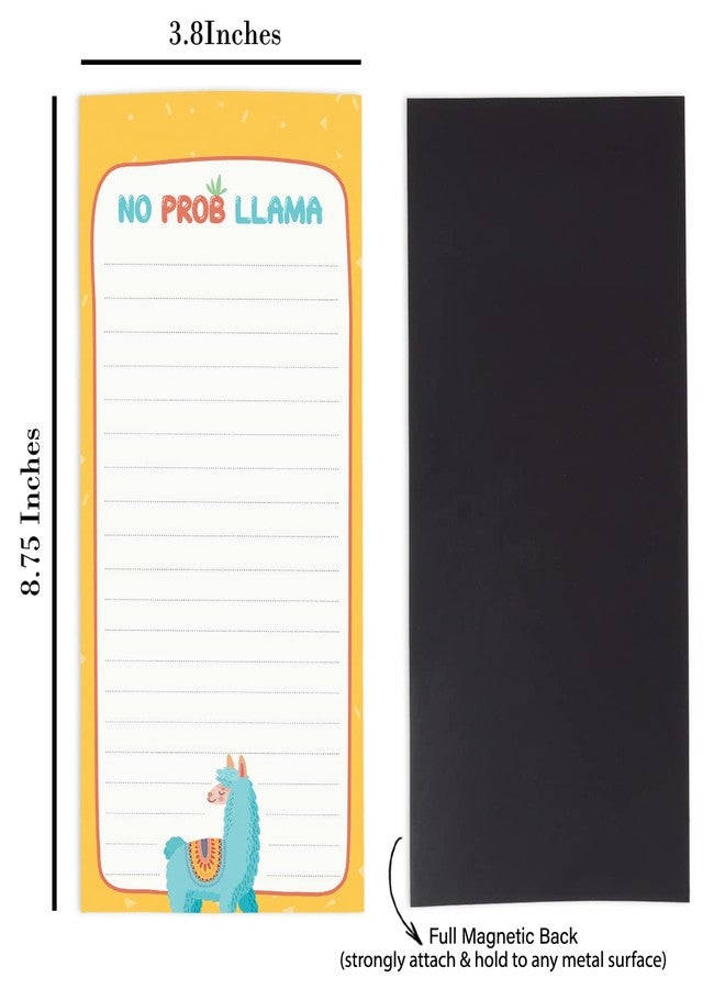 Inkdotpot Pack of 6 Funny Magnetic Dry Erase List For Fridge, Wipe Clean w/NoStain, Quick Notes Shopping & Grocery List Whiteboard for Fridge, 8.75" x 3.8"(Llama) - Image 2