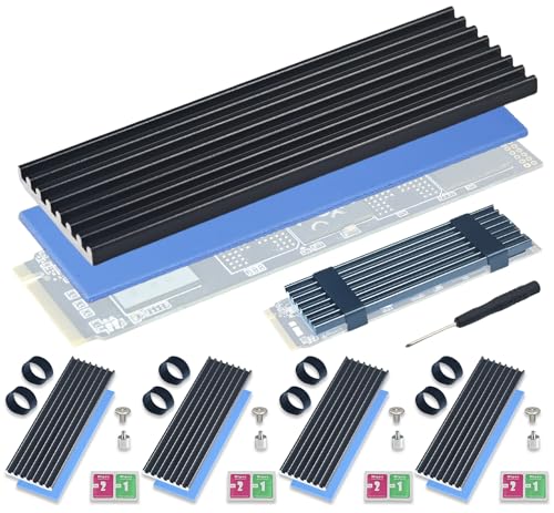 Atdcoek 5 Pack SSD Heat Sink Cooler for 2280 SSD, nvme Heatsink with Thermal Silicone Pad for PS5/PC PCIE NVME M2 SSD (5 Pack Black) - Image 1