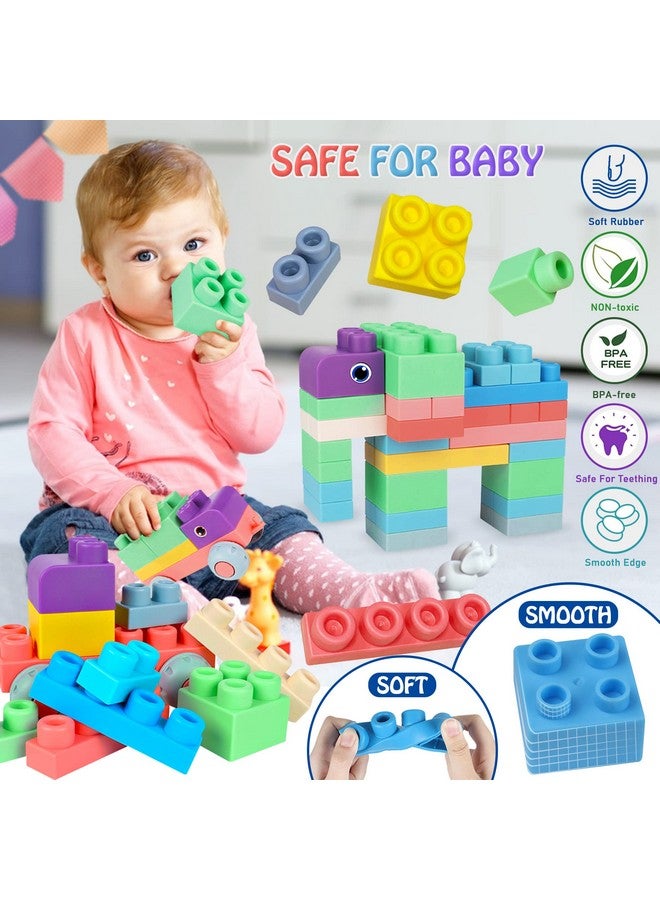 ROHSCE Soft Building Blocks For Toddler Blocks For Kids 6 Months And Up Large Creative Stacking Blocks 20 Pcs Stem Blocks Toddler Stacking Toy Gifts Colorful Soft Block Sets - Image 3